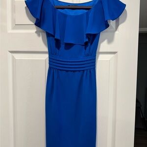 Gianni Bini Royal Blue Ruffle Midi Dress